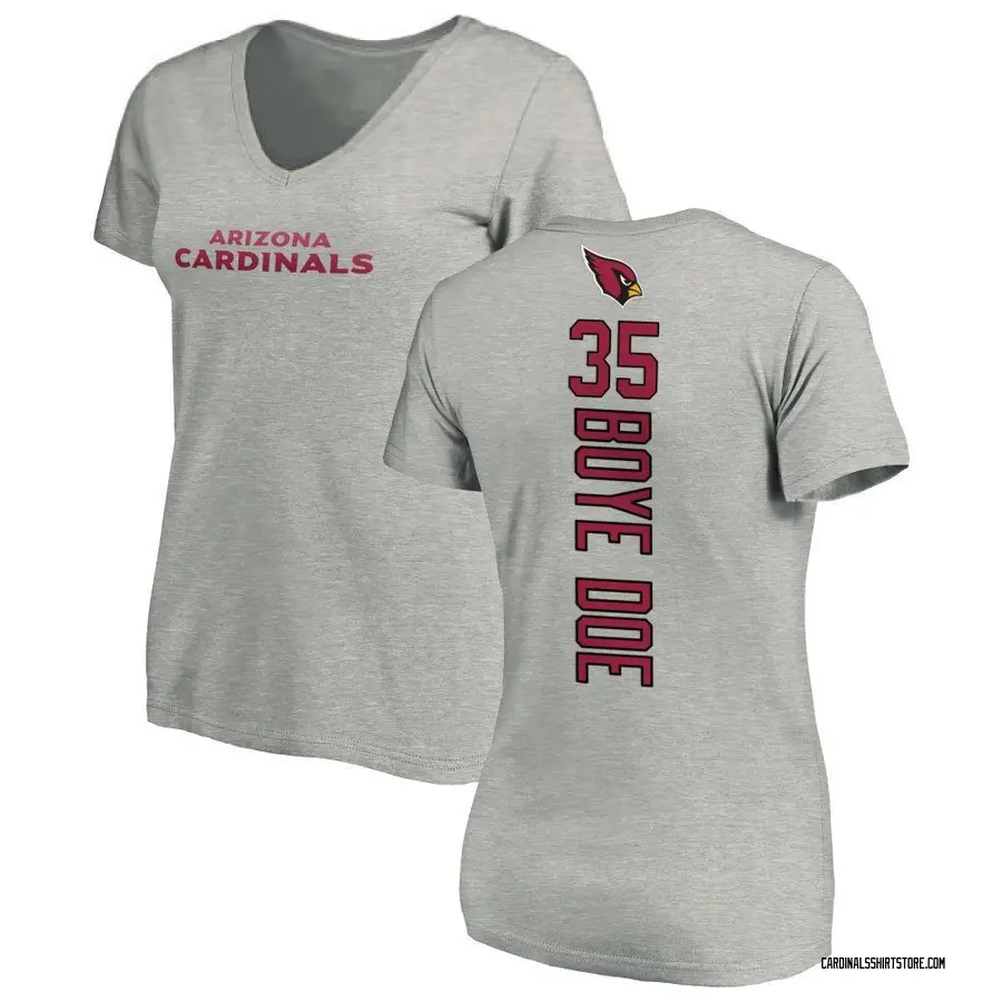 Women's Ekow Boye-Doe Arizona Cardinals Backer V-Neck T-Shirt - Ash
