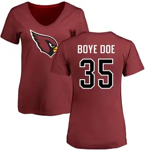 Women's Ekow Boye-Doe Arizona Cardinals Name & Number Logo Slim Fit T-Shirt - Maroon