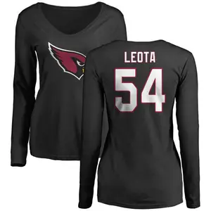 Women's Eku Leota Arizona Cardinals Name & Number Logo Slim Fit Long Sleeve T-Shirt - Black