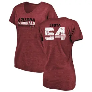 Women's Eku Leota Arizona Cardinals Retro Tri-Blend V-Neck T-Shirt - Cardinal