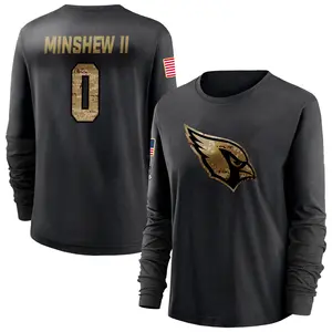 Women's Gardner Minshew Arizona Cardinals Black 2020 Salute To Service Sideline Performance Long Sleeve T-Shirt
