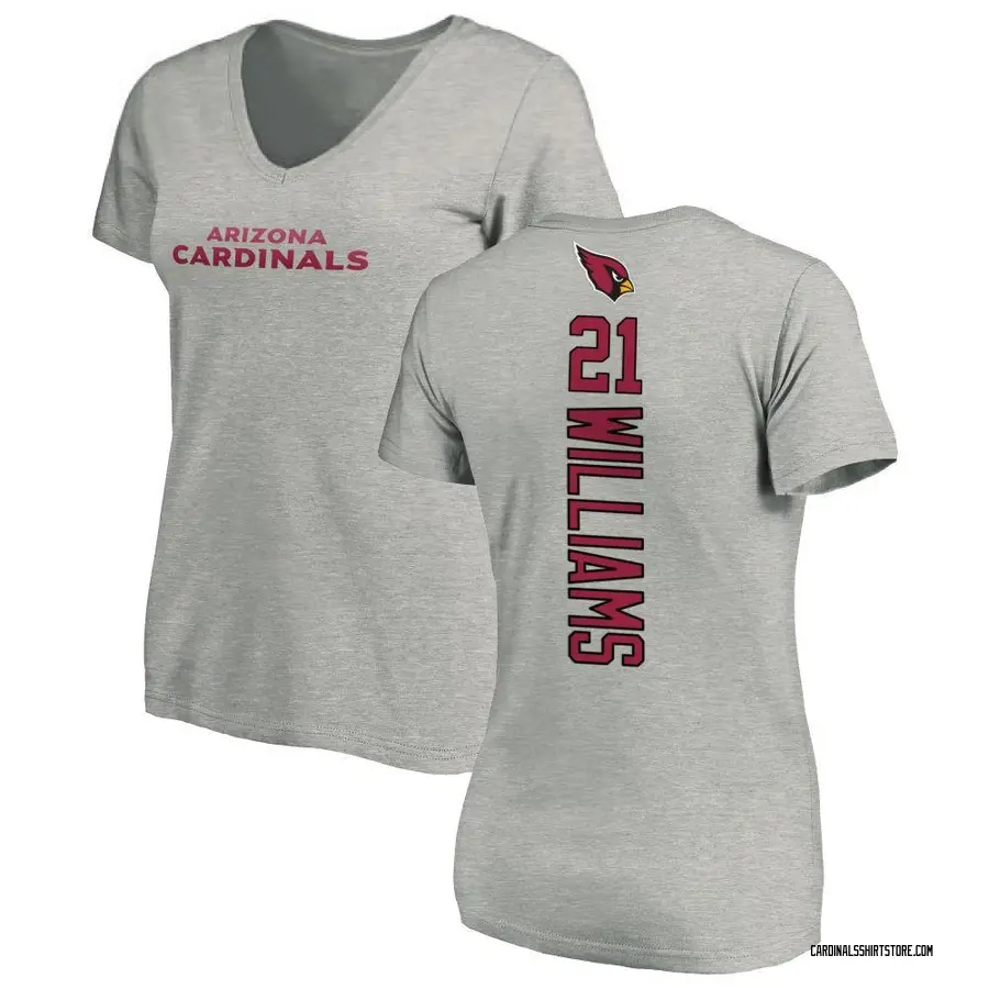 Women's Garrett Williams Arizona Cardinals Backer V-Neck T-Shirt - Ash