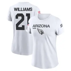 Women's Garrett Williams Arizona Cardinals White 2024 Salute to Service Legend Performance T-Shirt