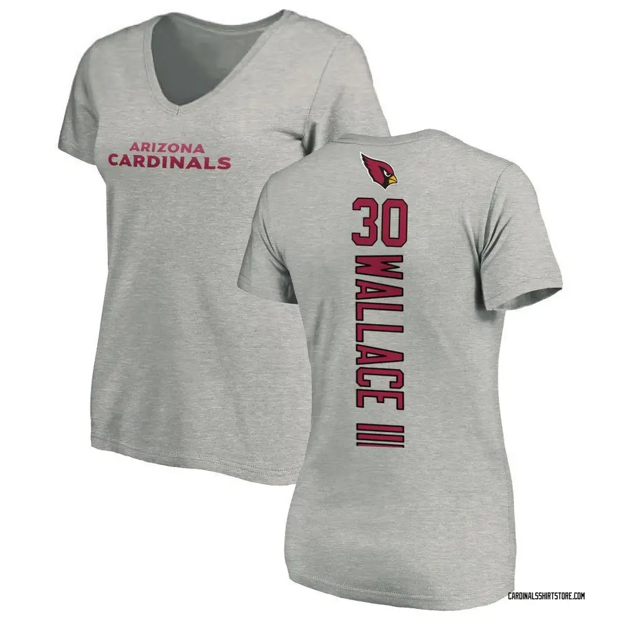 Women's Harrison Wallace III Arizona Cardinals Backer V-Neck T-Shirt - Ash