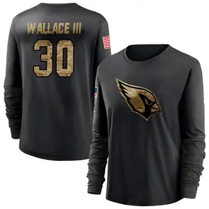 Women's Harrison Wallace III Arizona Cardinals Black 2020 Salute To Service Sideline Performance Long Sleeve T-Shirt