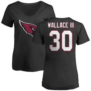 Women's Harrison Wallace III Arizona Cardinals Name & Number Logo Slim Fit T-Shirt - Black