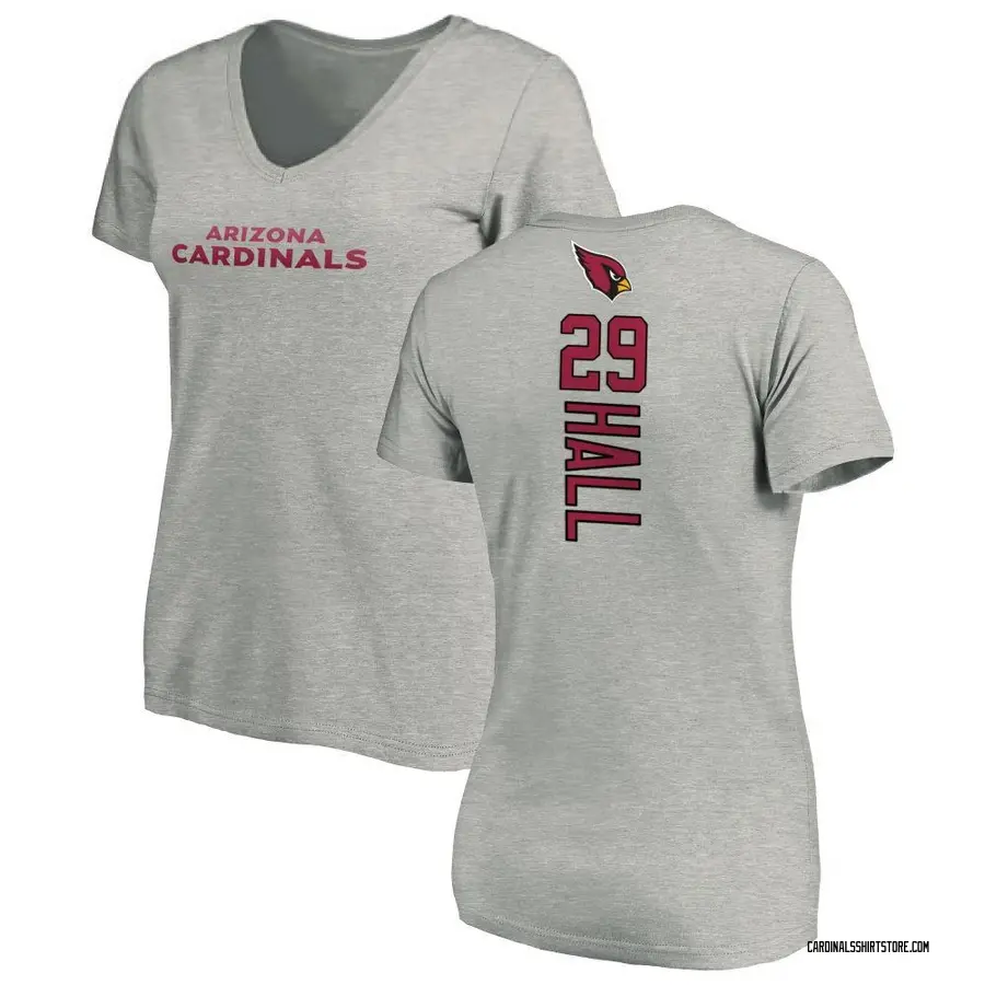 Women's Hassan Hall Arizona Cardinals Backer V-Neck T-Shirt - Ash