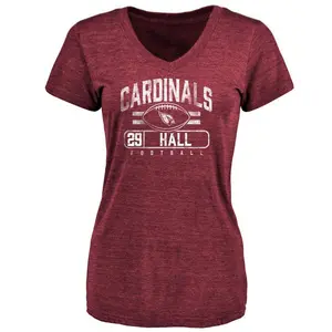 Women's Hassan Hall Arizona Cardinals Flanker Tri-Blend T-Shirt - Maroon