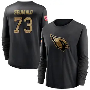 Women's Isaac Seumalo Arizona Cardinals Black 2020 Salute To Service Sideline Performance Long Sleeve T-Shirt