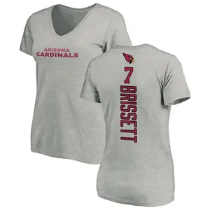 Women's Jacoby Brissett Arizona Cardinals Backer V-Neck T-Shirt - Ash