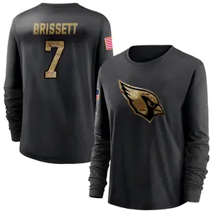 Women's Jacoby Brissett Arizona Cardinals Black 2020 Salute To Service Sideline Performance Long Sleeve T-Shirt