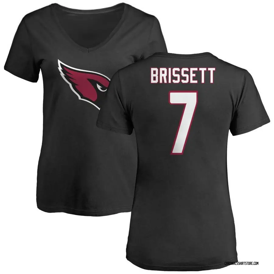 Women's Jacoby Brissett Arizona Cardinals Name & Number Logo Slim Fit T-Shirt - Black