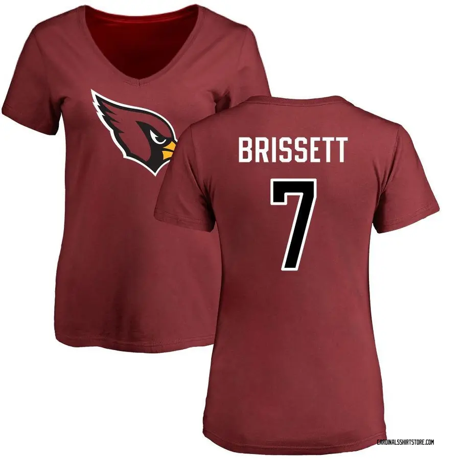Women's Jacoby Brissett Arizona Cardinals Name & Number Logo Slim Fit T-Shirt - Maroon