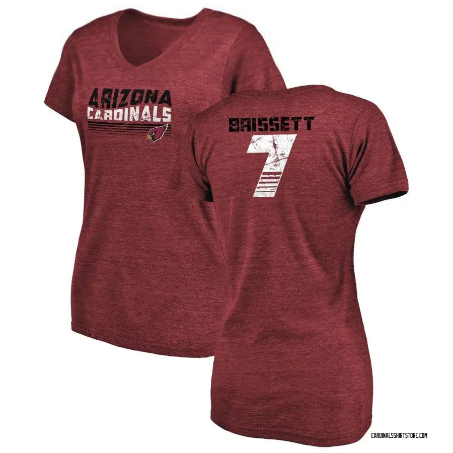 Women's Jacoby Brissett Arizona Cardinals Retro Tri-Blend V-Neck T-Shirt - Cardinal