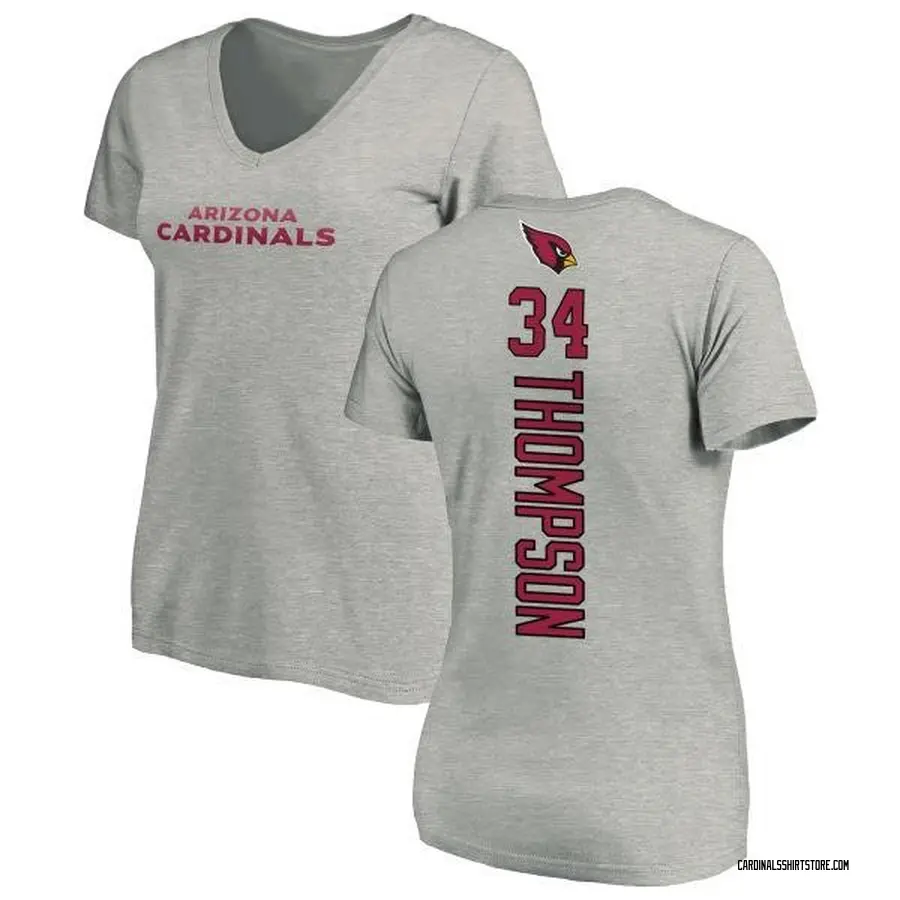 Women's Jalen Thompson Arizona Cardinals Backer V-Neck T-Shirt - Ash