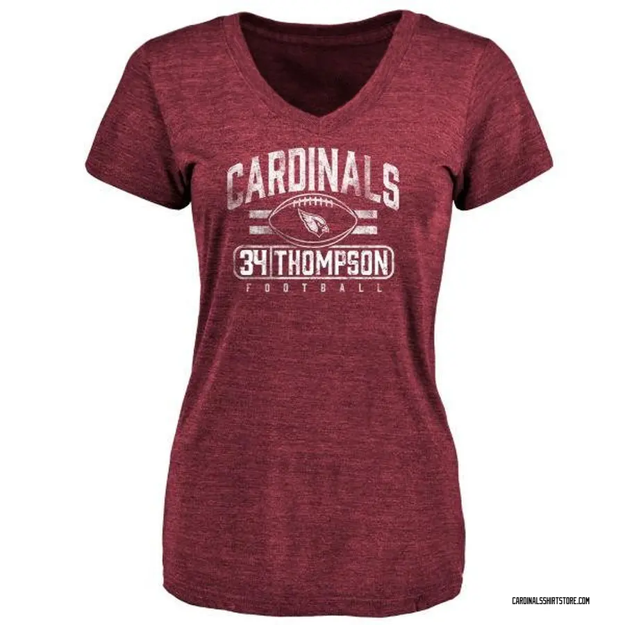 Women's Jalen Thompson Arizona Cardinals Flanker Tri-Blend T-Shirt - Maroon