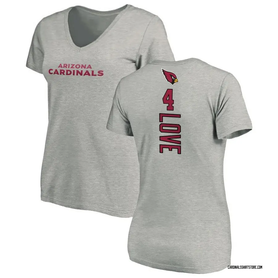Women's Jeremiyah Love Arizona Cardinals Backer V-Neck T-Shirt - Ash
