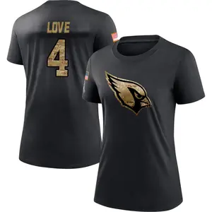 Women's Jeremiyah Love Arizona Cardinals Black 2020 Salute To Service Performance T-Shirt