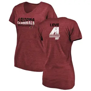 Women's Jeremiyah Love Arizona Cardinals Retro Tri-Blend V-Neck T-Shirt - Cardinal