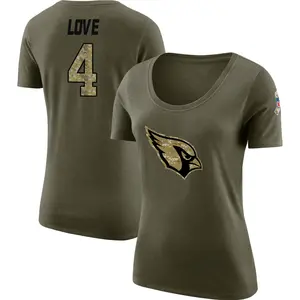 Women's Jeremiyah Love Arizona Cardinals Salute to Service Olive Legend Scoop Neck T-Shirt