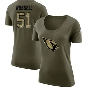 Women's J.J. Russell Arizona Cardinals Salute to Service Olive Legend Scoop Neck T-Shirt