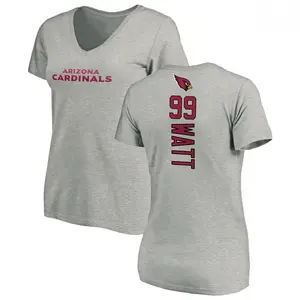 Women's J.J. Watt Arizona Cardinals Backer V-Neck T-Shirt - Ash