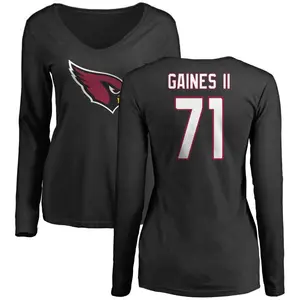 Women's Jon Gaines II Arizona Cardinals Name & Number Logo Slim Fit Long Sleeve T-Shirt - Black