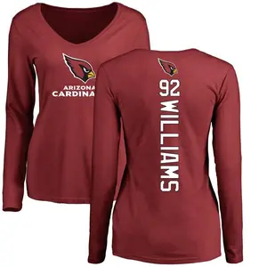 Women's Jonah Williams Arizona Cardinals Backer Slim Fit Long Sleeve T-Shirt - Maroon