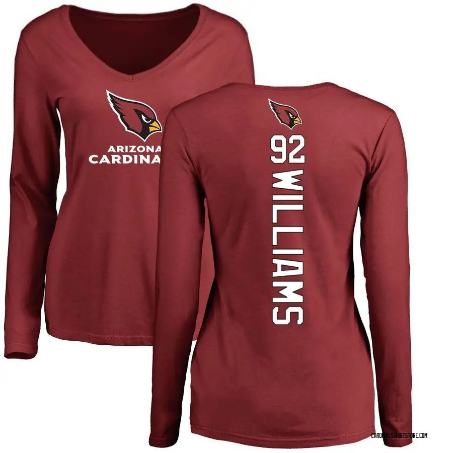 Women's Jonah Williams Arizona Cardinals Backer Slim Fit Long Sleeve T-Shirt - Maroon