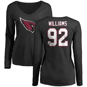 Women's Jonah Williams Arizona Cardinals Name & Number Logo Slim Fit Long Sleeve T-Shirt - Black
