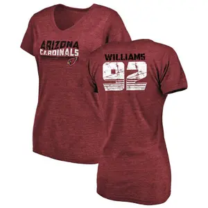 Women's Jonah Williams Arizona Cardinals Retro Tri-Blend V-Neck T-Shirt - Cardinal