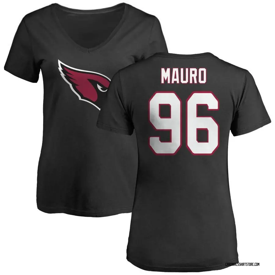 Women's Josh Mauro Arizona Cardinals Name & Number Logo Slim Fit T-Shirt - Black