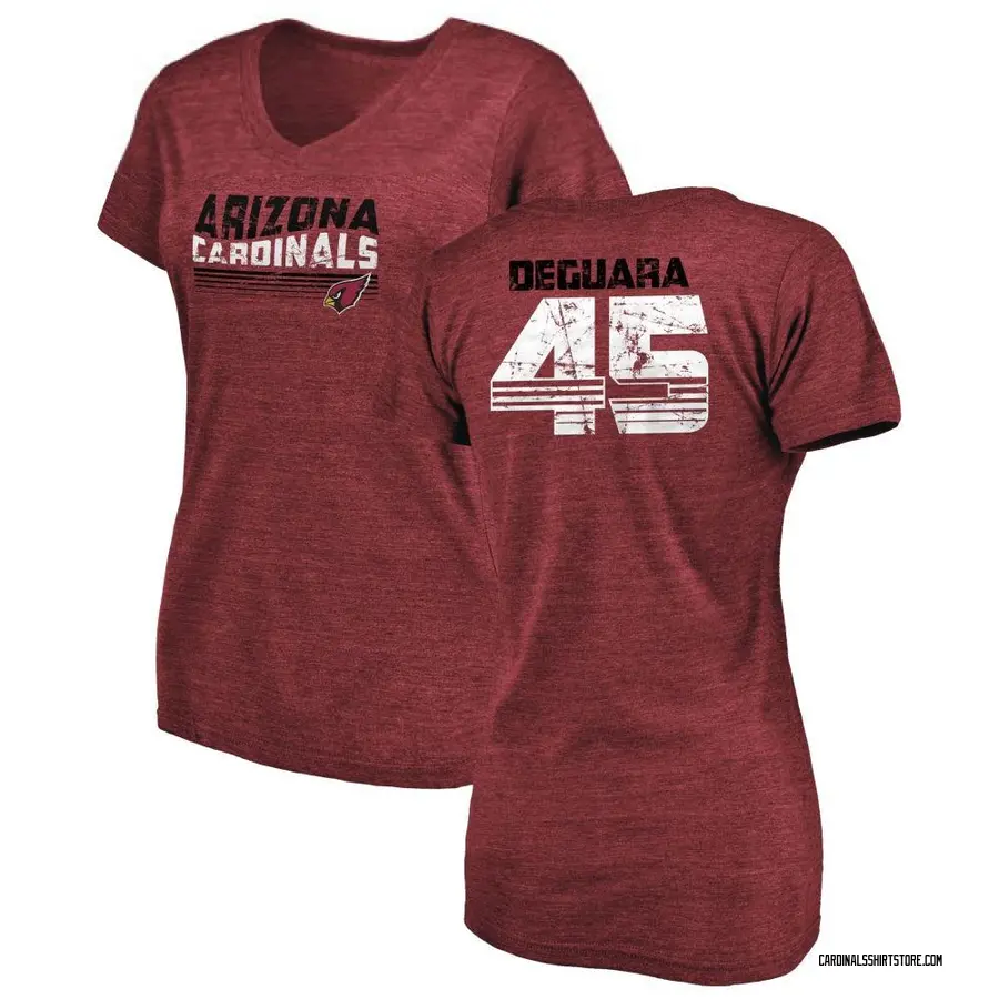 Women's Josiah Deguara Arizona Cardinals Retro Tri-Blend V-Neck T-Shirt - Cardinal