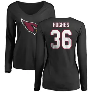 Women's JuJu Hughes Arizona Cardinals Name & Number Logo Slim Fit Long Sleeve T-Shirt - Black
