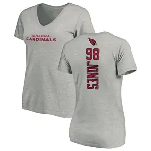 Women's Justin Jones Arizona Cardinals Backer V-Neck T-Shirt - Ash