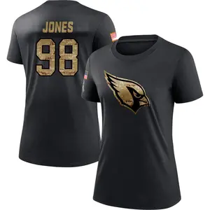 Women's Justin Jones Arizona Cardinals Black 2020 Salute To Service Performance T-Shirt