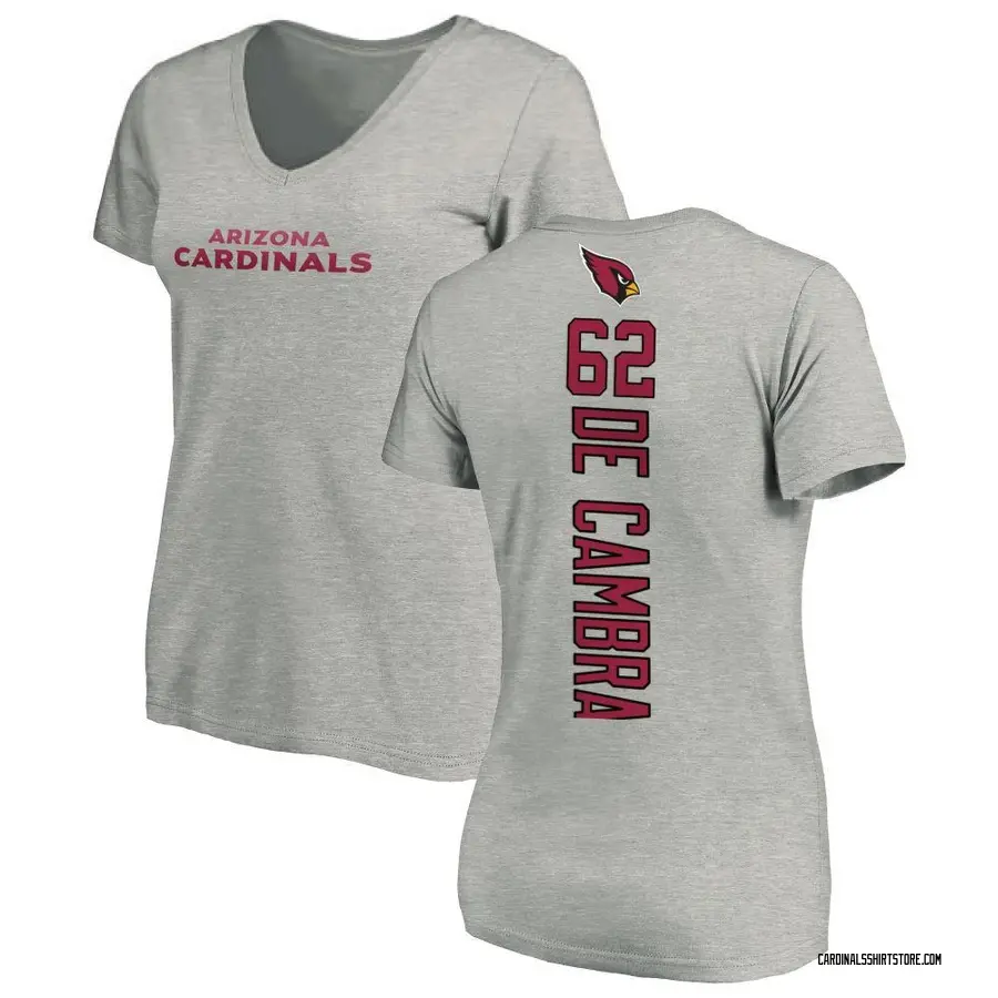 Women's Ka'ena De Cambra Arizona Cardinals Backer V-Neck T-Shirt - Ash