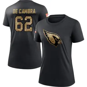 Women's Ka'ena De Cambra Arizona Cardinals Black 2020 Salute To Service Performance T-Shirt