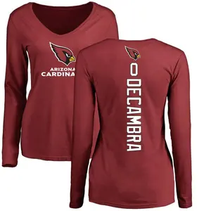 Women's Ka'ena Decambra Arizona Cardinals Backer Slim Fit Long Sleeve T-Shirt - Maroon