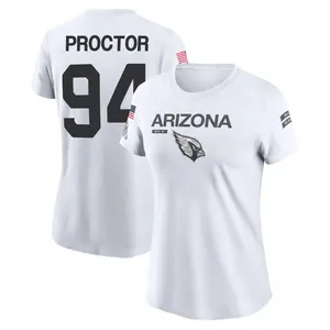 Women's Kaleb Proctor Arizona Cardinals White 2024 Salute to Service Legend Performance T-Shirt
