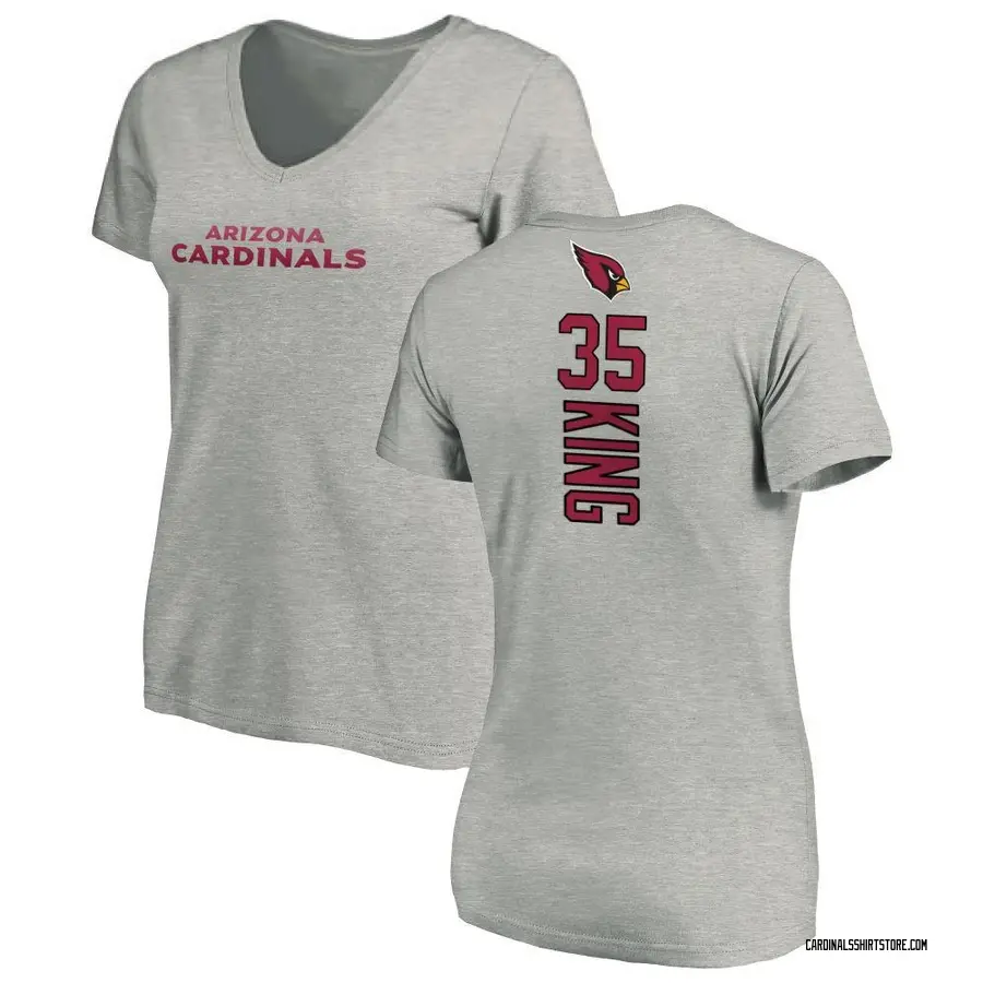 Women's Kalen King Arizona Cardinals Backer V-Neck T-Shirt - Ash