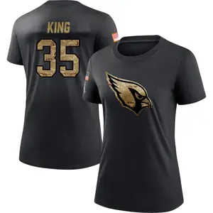 Women's Kalen King Arizona Cardinals Black 2020 Salute To Service Performance T-Shirt