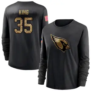 Women's Kalen King Arizona Cardinals Black 2020 Salute To Service Sideline Performance Long Sleeve T-Shirt