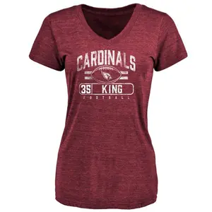 Women's Kalen King Arizona Cardinals Flanker Tri-Blend T-Shirt - Maroon