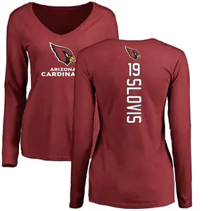 Women's Kedon Slovis Arizona Cardinals Backer Slim Fit Long Sleeve T-Shirt - Maroon