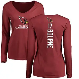 Women's Kendrick Bourne Arizona Cardinals Backer Slim Fit Long Sleeve T-Shirt - Maroon