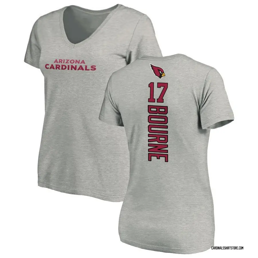 Women's Kendrick Bourne Arizona Cardinals Backer V-Neck T-Shirt - Ash