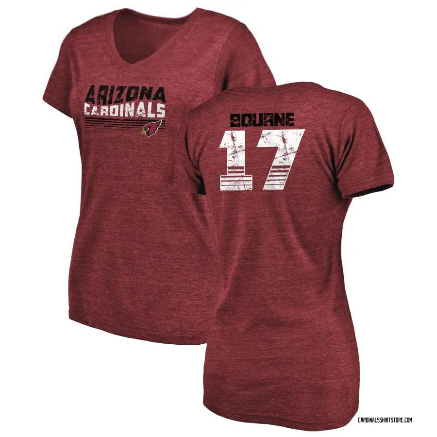 Women's Kendrick Bourne Arizona Cardinals Retro Tri-Blend V-Neck T-Shirt - Cardinal