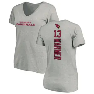 Women's Kurt Warner Arizona Cardinals Backer V-Neck T-Shirt - Ash