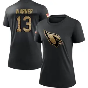 Women's Kurt Warner Arizona Cardinals Black 2020 Salute To Service Performance T-Shirt